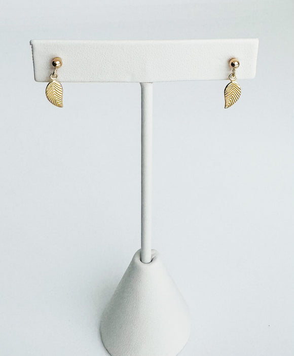 Dainty 14kt gold-filled Leaf Earrings