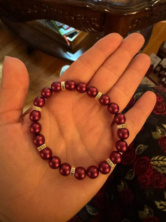 Sangria bracelet with 14kt gold filled accents.