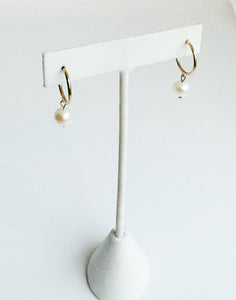 14kt Gold-filled Hoops with Freshwater Pearls.