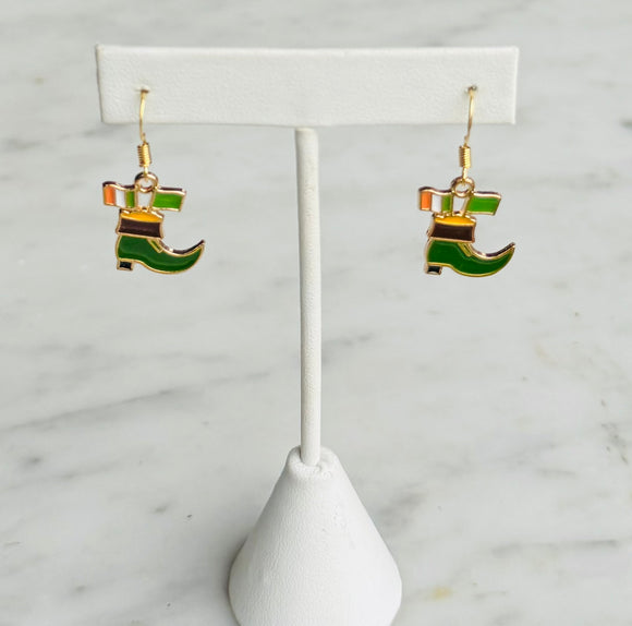 Leprechaun Boots with Flag Earrings