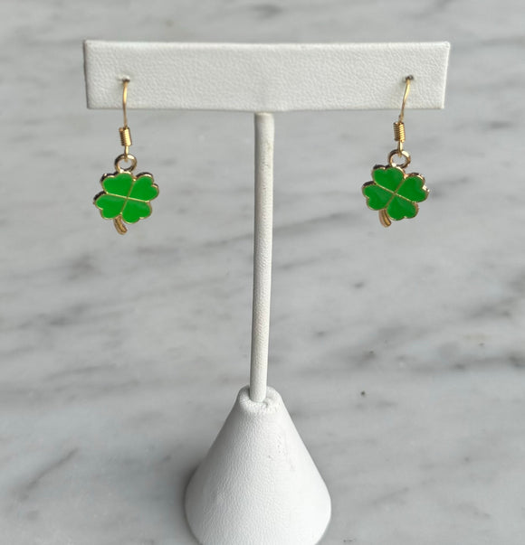 Small Shamrock Earrings - Green