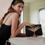 Olive You Beaded Martini Glass Clutch with a Natural Labradorite Gemstone.