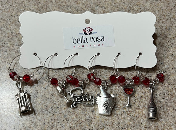 Wine party wine charms.