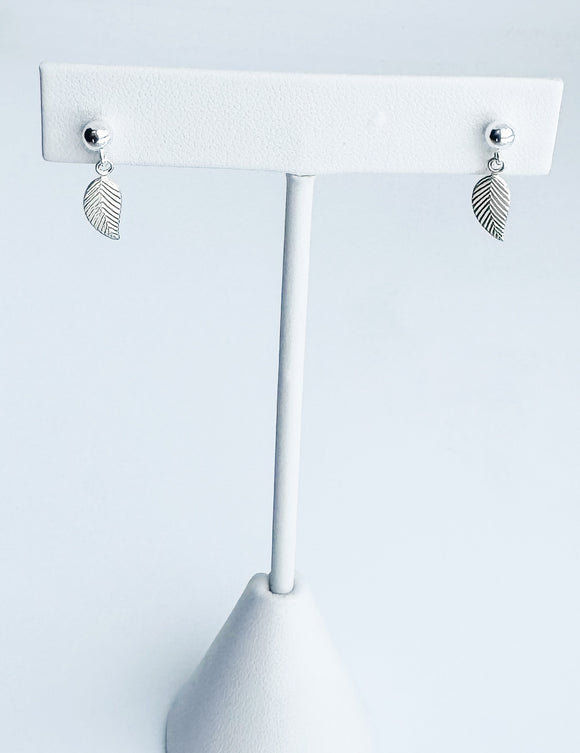 Dainty Sterling silver leaf posts.