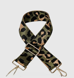 Crossbody Bag Strap - Olive Leopard