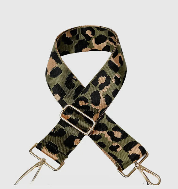 Crossbody Bag Strap - Olive Leopard