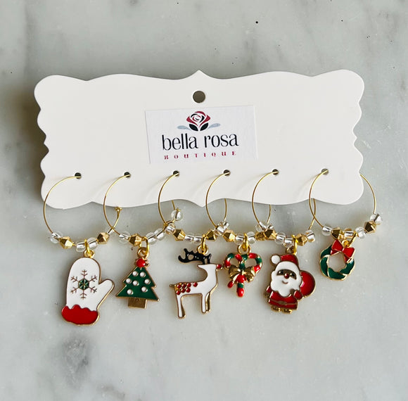 Christmas Wine Charms - Candy Canes