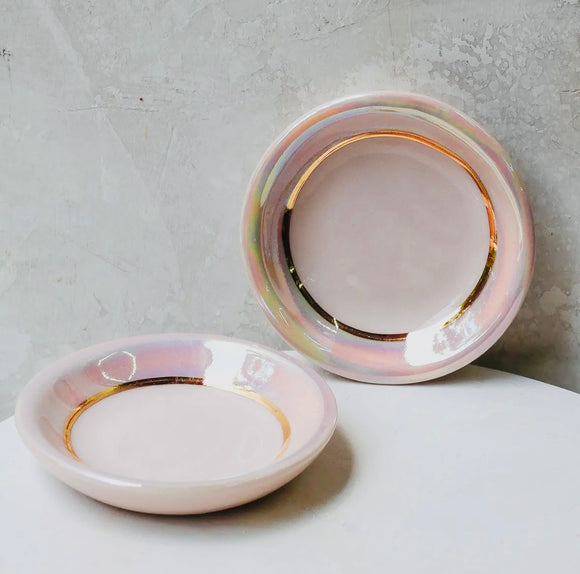 Ring Dish - Handmade Porcelain - Pink Opal