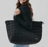 Day Dreamer Quilted Tote Bag - Black