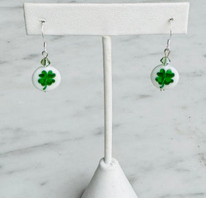 Shamrock Earrings with Crystal