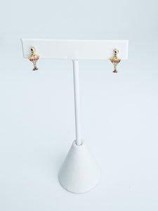 Gold-plated Martini Glasses on 14kt Gold-filled ear posts.