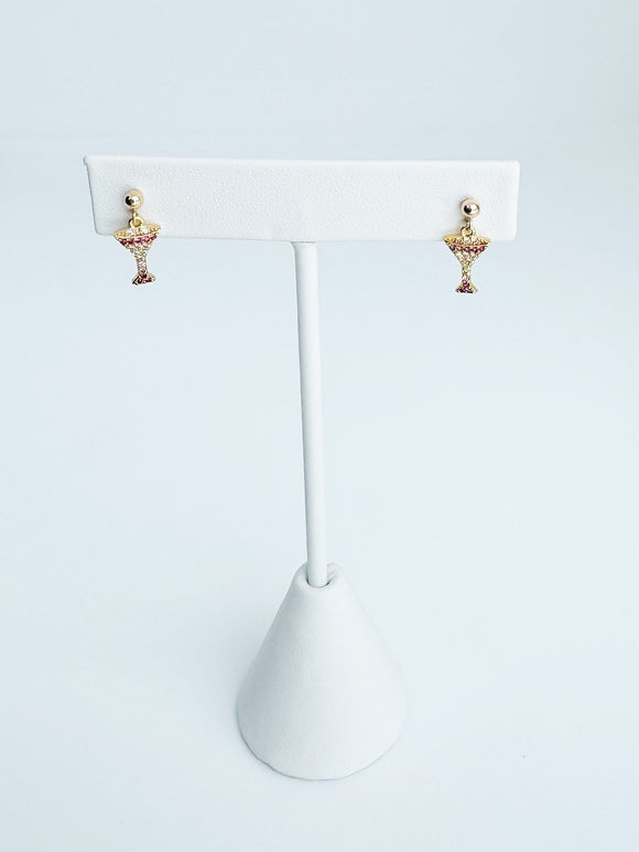 Gold-plated Martini Glasses on 14kt Gold-filled ear posts.
