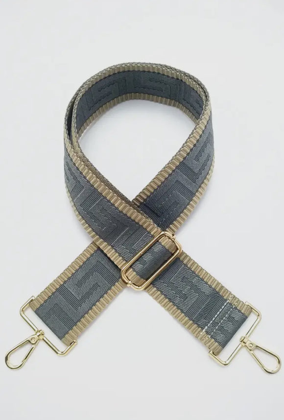 Bag Strap - Geometric Pattern, Light Blue