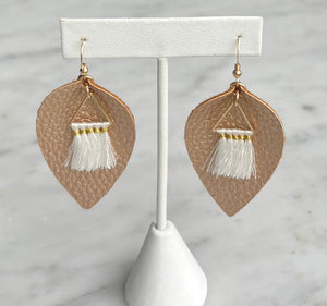 Gold Faux Leather Earrings