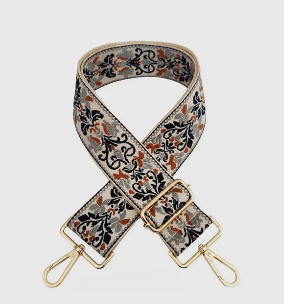 Crossbody Bag Strap - Brown/Gray Western