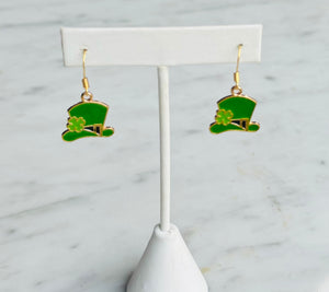 Festive St. Paddy’s Day Earrings - Top Hat
