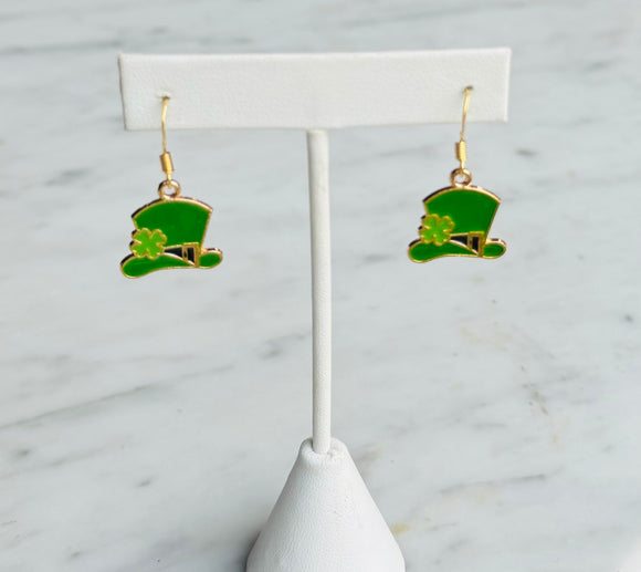 Festive St. Paddy’s Day Earrings - Top Hat