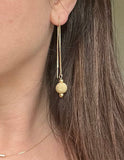 Gold thread earrings