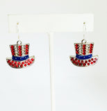 Uncle Sam Earrings on Sterling Silver ear wire.