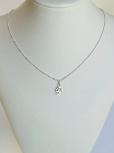 Sterling Silver Initial Necklace- B