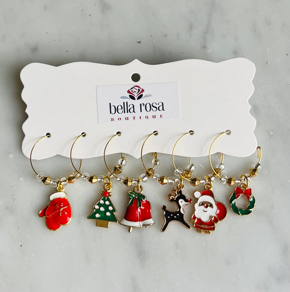 Christmas Wine Charms - Red Mitten