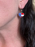 Heart Flag Earrings on 14kt gold-filled ear wire.
