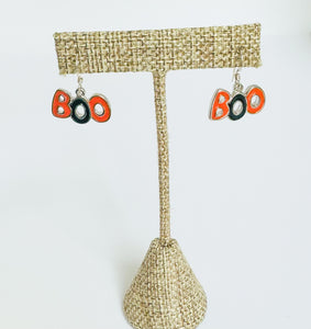 Silver plated BOO earrings