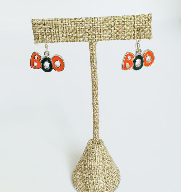 Silver plated BOO earrings