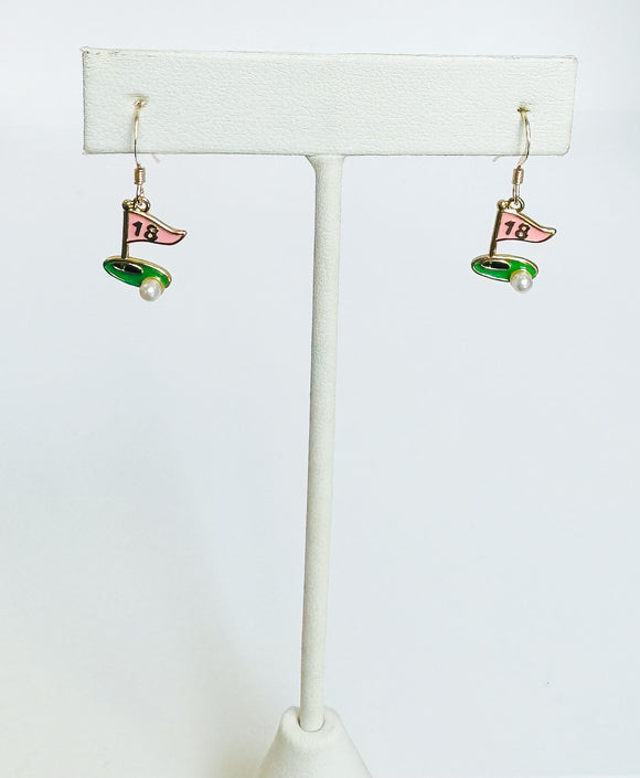 Gold filled golf earrings on 14kt gold-filled ear wire.