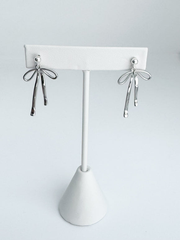 Gold filled Silver Bow Earrings on Sterling Silver posts.