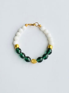 Green White Holiday Bracelet