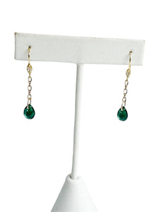 Australian Emerald Crystal on gold-filled cz ear wire and 14kt gold-filled chain and accents.