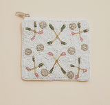 Golf Balls & Clubs beaded zip pouch.