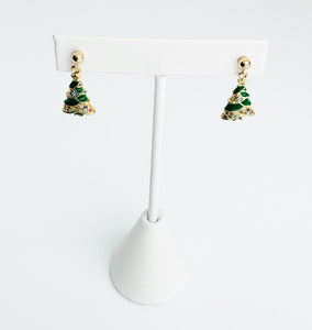 Tree with crystals 14 kt gold filled posts