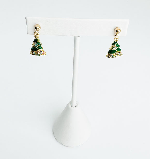 Tree with crystals 14 kt gold filled posts