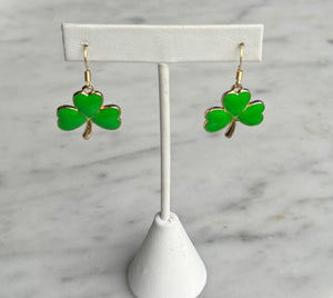 Large Shamrock Earrings - Kelly Green