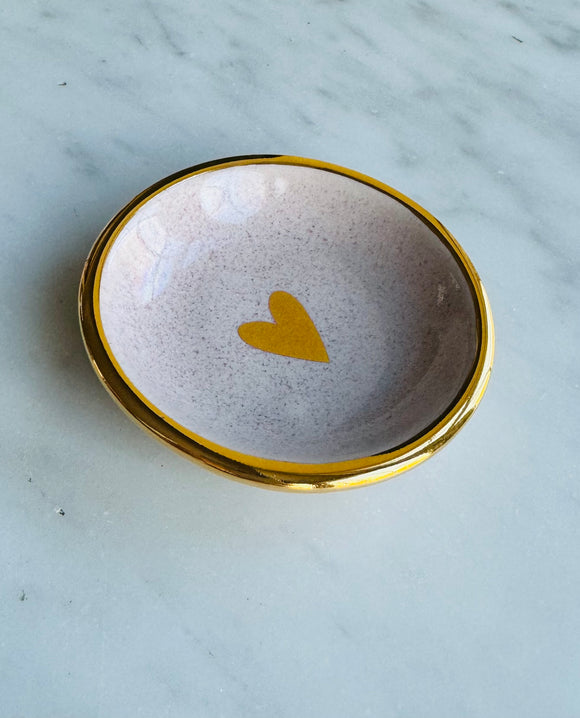 Handmade Porcelain Trinket Dish, Light Pink
