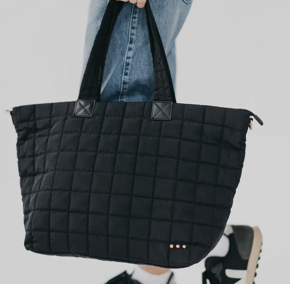 Day Dreamer Quilted Tote Bag - Black