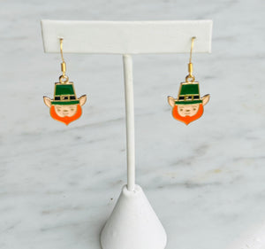 Leprechaun Head Earrings