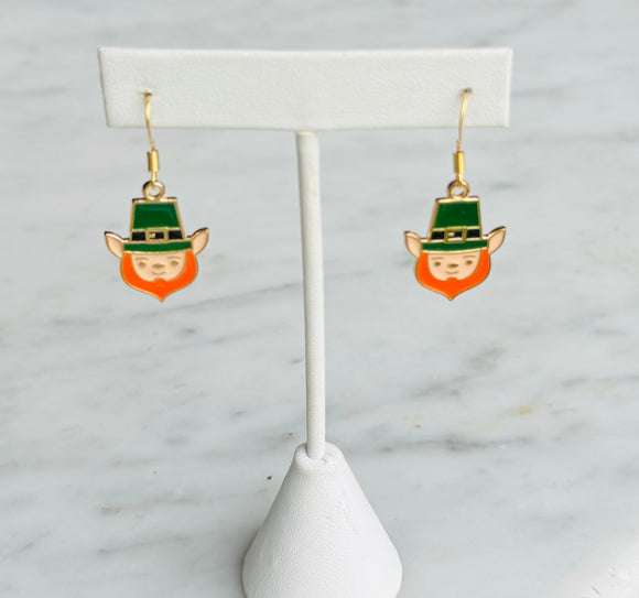 Leprechaun Head Earrings