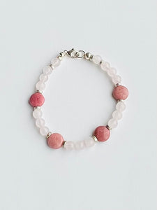 Rose quartz & Rhodonite bracelet