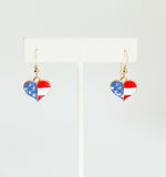 Heart Flag Earrings on 14kt gold-filled ear wire.