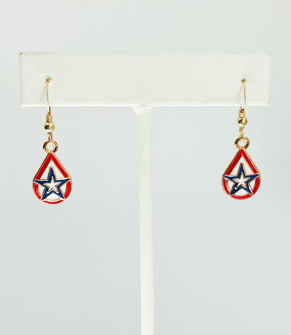 Blue Star Teardrop Earrings