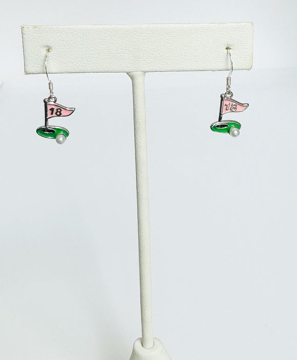 Silver Gold-filled golf earrings on Sterling Silver ear wire.