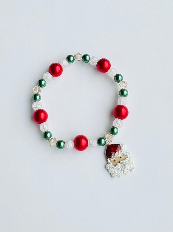 Holiday bracelet with Santa charm