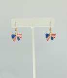 American Flag Bows Earring on 14kt gold-filled ear wire.
