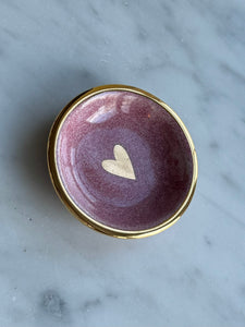 Handmade Porcelain Trinket, Dark Pink