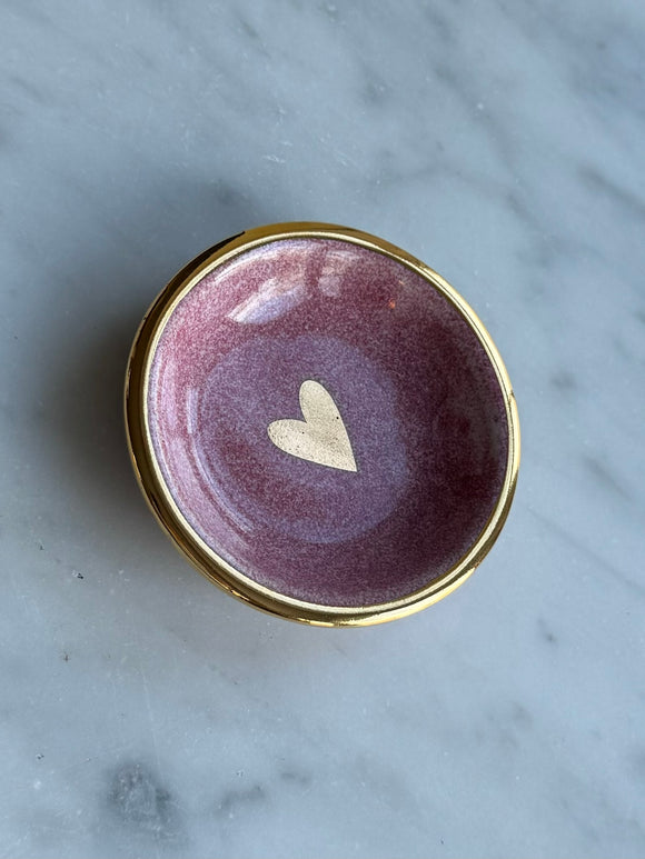 Handmade Porcelain Trinket, Dark Pink