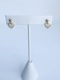 Gold finished brass cubic zirconia heart on 14kt gold finished earstud.