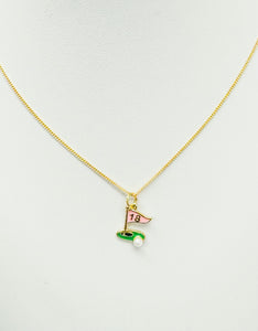 Gold golf necklace. 14kt gold filled chain with gold filled charm.
